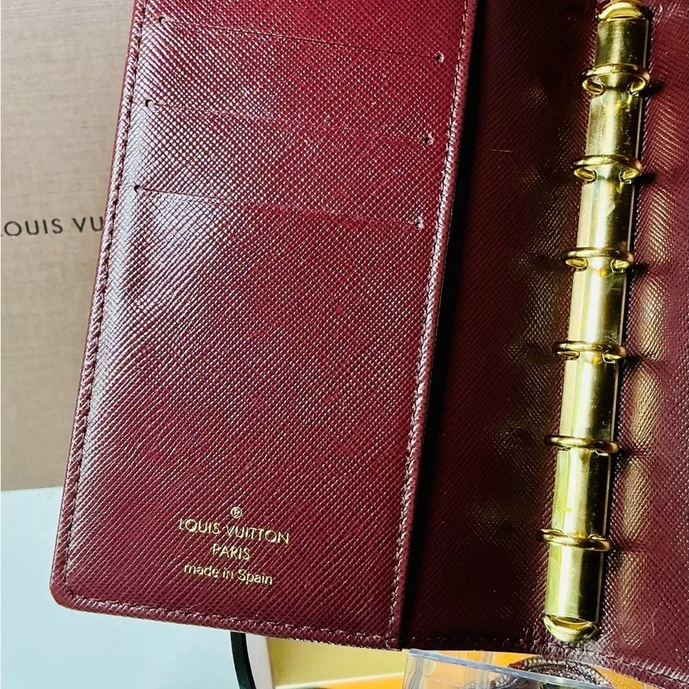 LOUIS VUITTON Cherry Authentic Monogram Mini Agenda Cerise W/Box & Dust Bag